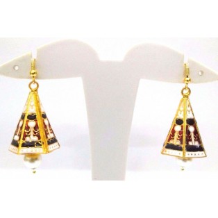 Meenakari Minakari Enamel Jhumka Jhumki Handmade Earring Jewelry Chandelier A139